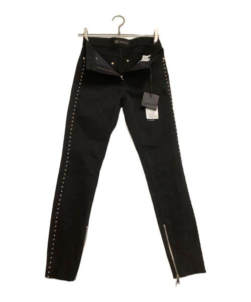 VERSACE（ヴェルサーチェ）VERSACE (ヴェルサーチェ) サイドスタッズデニムパンツ ブラック サイズ:26 未使用品の古着・服飾アイテム