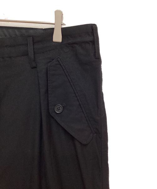Yohji Yamamoto pour homme（ヨウジヤマモト プールオム）Yohji Yamamoto pour homme (ヨウジヤマモト プールオム) WIDE TWILL M-FRONT 1 TUCK PANTS ブラック サイズ:3の古着・服飾アイテム