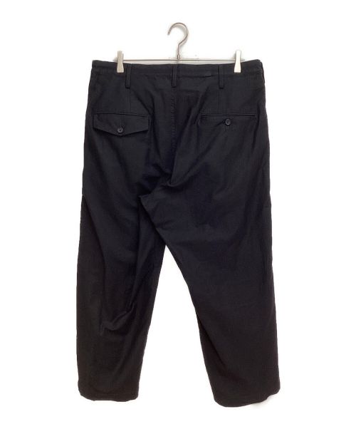 Yohji Yamamoto pour homme（ヨウジヤマモト プールオム）Yohji Yamamoto pour homme (ヨウジヤマモト プールオム) WIDE TWILL M-FRONT 1 TUCK PANTS ブラック サイズ:3の古着・服飾アイテム