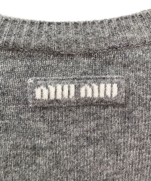 MIU MIU（ミュウミュウ）MIU MIU (ミュウミュウ) カットオフショートニット グレー サイズ:36の古着・服飾アイテム