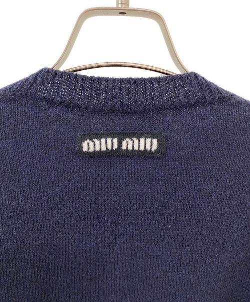 MIU MIU（ミュウミュウ）MIU MIU (ミュウミュウ) カットオフショートニット ネイビー サイズ:44の古着・服飾アイテム