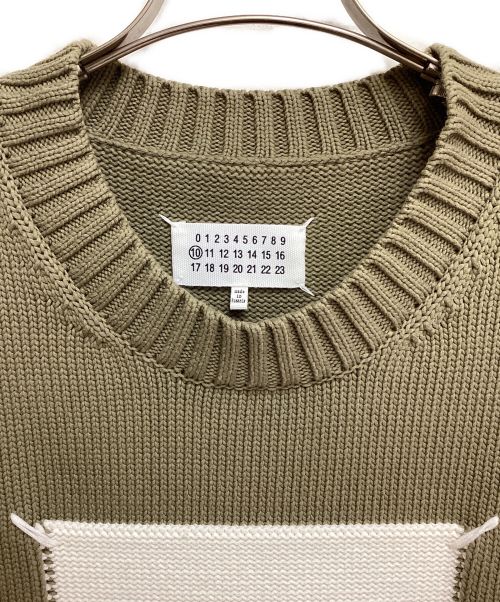 Maison Margiela（メゾンマルジェラ）Maison Margiela (メゾンマルジェラ) 20SS ラベルセーター オリーブ サイズ:Lの古着・服飾アイテム