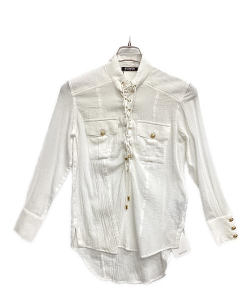 BALMAIN（バルマン）BALMAIN (バルマン) 金ボタンブラウス ホワイト サイズ:34 未使用品の古着・服飾アイテム