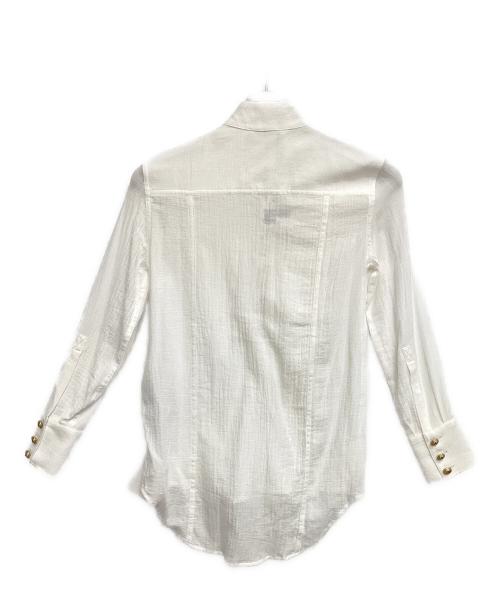 BALMAIN（バルマン）BALMAIN (バルマン) 金ボタンブラウス ホワイト サイズ:34 未使用品の古着・服飾アイテム