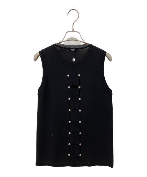 VERSUS（ヴェルサス）VERSUS (ヴェルサス) ノースリーブニット ブラック サイズ:38　の古着・服飾アイテム