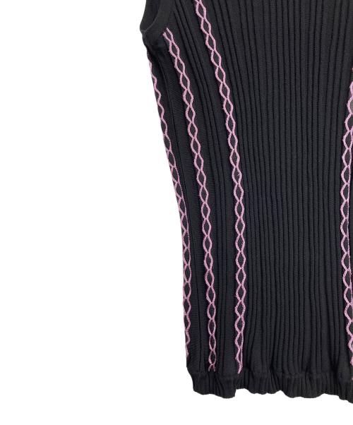 VERSACE（ヴェルサーチェ）VERSACE (ヴェルサーチェ) ロープデザインニット ブラック サイズ:40の古着・服飾アイテム