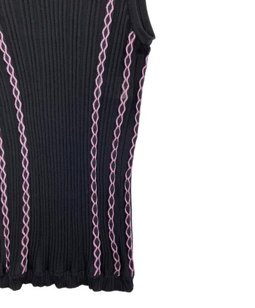 VERSACE（ヴェルサーチェ）VERSACE (ヴェルサーチェ) ロープデザインニット ブラック サイズ:40の古着・服飾アイテム