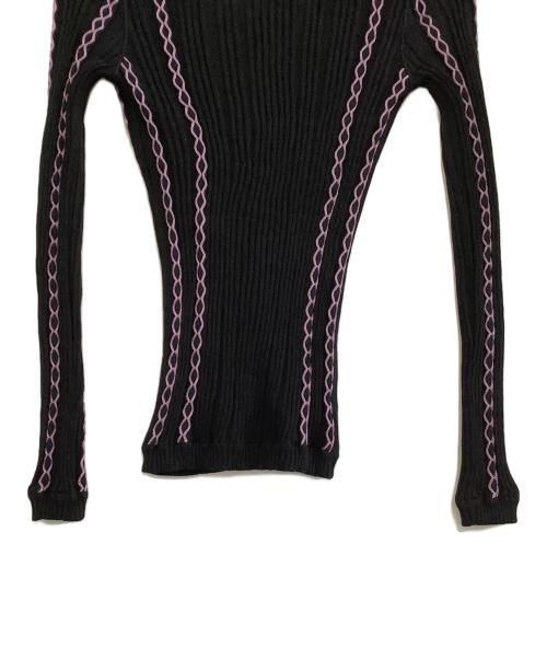 VERSACE（ヴェルサーチェ）VERSACE (ヴェルサーチェ) ロープデザインカーディガン ブラック サイズ:40 未使用品の古着・服飾アイテム