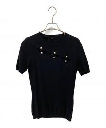 VERSUS（ヴェルサス）の古着「ピンデザインニット」｜ブラック