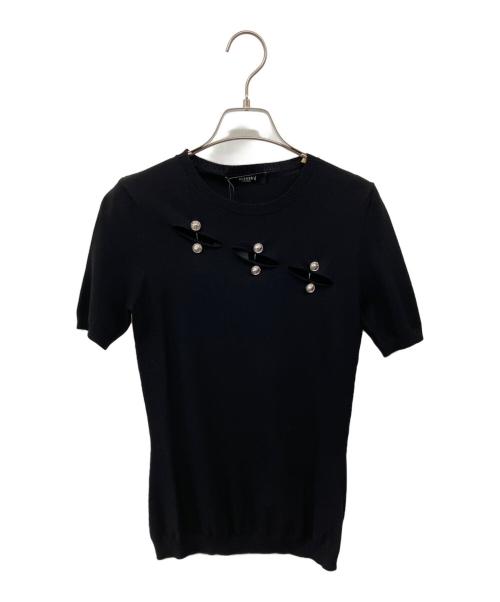 VERSUS（ヴェルサス）VERSUS (ヴェルサス) ピンデザインニット ブラック サイズ:42の古着・服飾アイテム