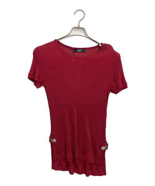 VERSUS（ヴェルサス）VERSUS (ヴェルサス) メデューサ装飾半袖ニット レッド サイズ:36の古着・服飾アイテム