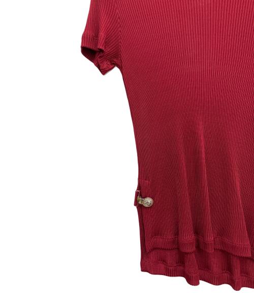 VERSUS（ヴェルサス）VERSUS (ヴェルサス) メデューサ装飾半袖ニット レッド サイズ:36の古着・服飾アイテム