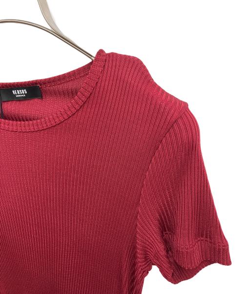 VERSUS（ヴェルサス）VERSUS (ヴェルサス) メデューサ装飾半袖ニット レッド サイズ:36の古着・服飾アイテム