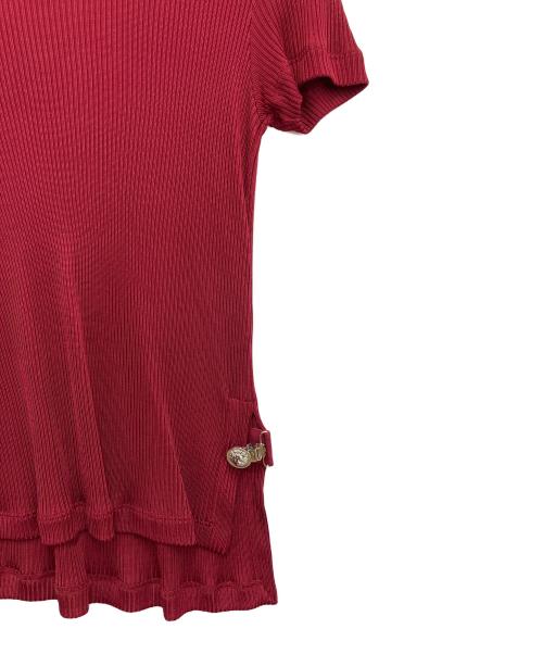 VERSUS（ヴェルサス）VERSUS (ヴェルサス) メデューサ装飾半袖ニット レッド サイズ:36の古着・服飾アイテム