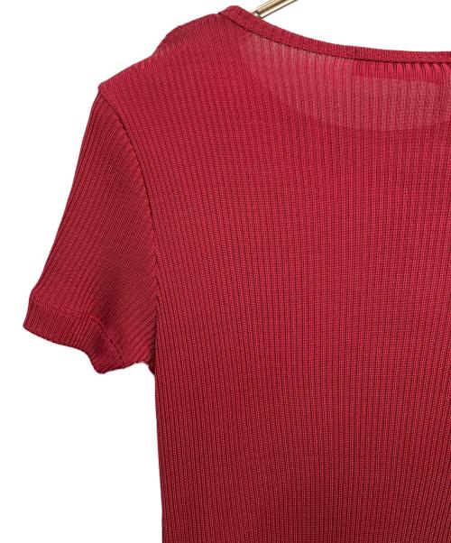 VERSUS（ヴェルサス）VERSUS (ヴェルサス) メデューサ装飾半袖ニット レッド サイズ:36の古着・服飾アイテム