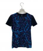 VERSUSヴェルサス）の古着「総柄プリントTシャツ」｜ブルー