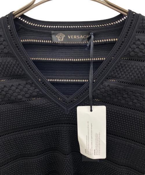 VERSACE（ヴェルサーチェ）VERSACE (ヴェルサーチェ) ニットワンピース ブラック サイズ:38 未使用品の古着・服飾アイテム