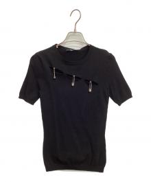 VERSUS（ヴェルサス）の古着「ピンデザインニット」｜ブラック