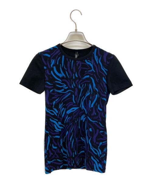 VERSUS（ヴェルサス）VERSUS (ヴェルサス) 総柄Tシャツ ブルー サイズ:XSの古着・服飾アイテム