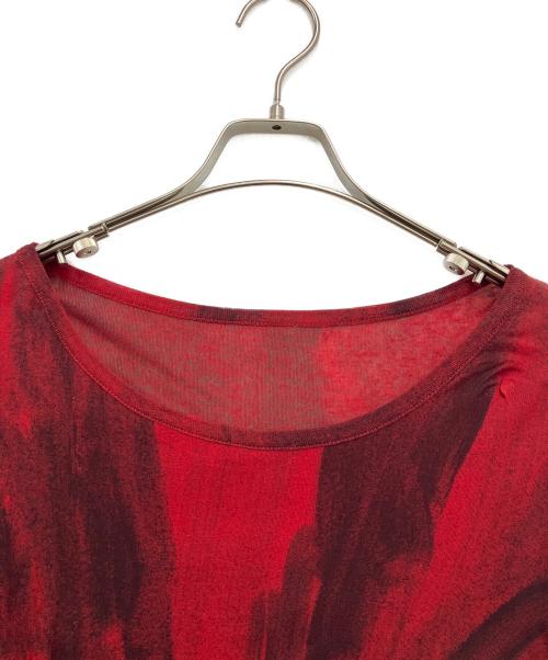 YOHJI YAMAMOTO（ヨウジヤマモト）YOHJI YAMAMOTO (ヨウジヤマモト) ペイントカットソー レッド サイズ:2の古着・服飾アイテム