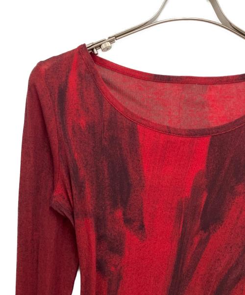 YOHJI YAMAMOTO（ヨウジヤマモト）YOHJI YAMAMOTO (ヨウジヤマモト) ペイントカットソー レッド サイズ:2の古着・服飾アイテム