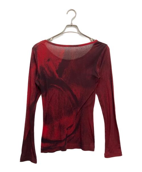 YOHJI YAMAMOTO（ヨウジヤマモト）YOHJI YAMAMOTO (ヨウジヤマモト) ペイントカットソー レッド サイズ:2の古着・服飾アイテム