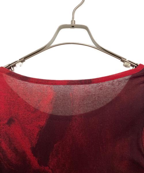 YOHJI YAMAMOTO（ヨウジヤマモト）YOHJI YAMAMOTO (ヨウジヤマモト) ペイントカットソー レッド サイズ:2の古着・服飾アイテム