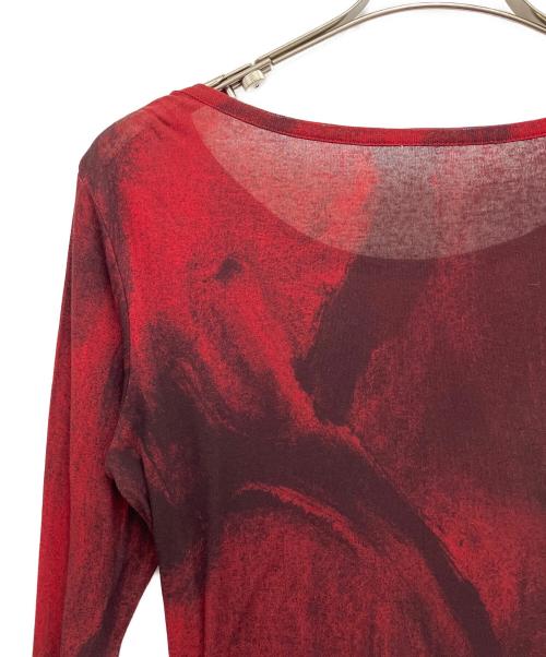 YOHJI YAMAMOTO（ヨウジヤマモト）YOHJI YAMAMOTO (ヨウジヤマモト) ペイントカットソー レッド サイズ:2の古着・服飾アイテム