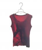YOHJI YAMAMOTOヨウジヤマモト）の古着「ペイントノースリーブカットソー」｜レッド