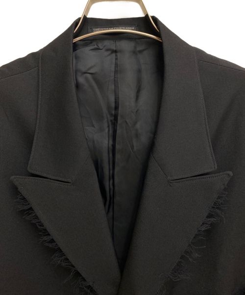 Yohji Yamamoto pour homme（ヨウジヤマモト プールオム）Yohji Yamamoto pour homme (ヨウジヤマモト プールオム) 23SS GABARDINE W-DOUBLE BODY PEAKED JKA（ギャバジンダブルボディピークドジャケット） ブラック サイズ:2の古着・服飾アイテム