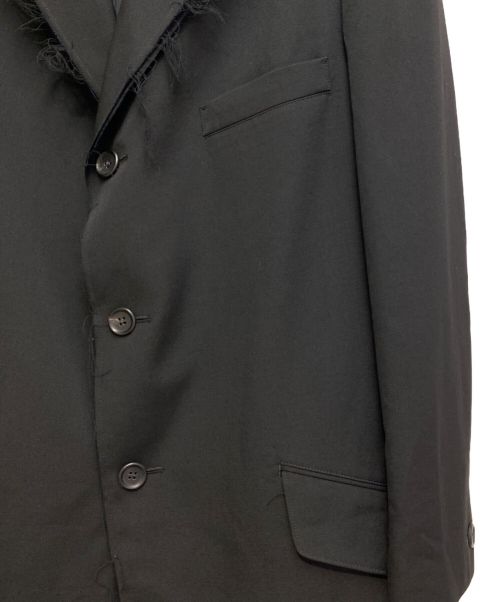 Yohji Yamamoto pour homme（ヨウジヤマモト プールオム）Yohji Yamamoto pour homme (ヨウジヤマモト プールオム) 23SS GABARDINE W-DOUBLE BODY PEAKED JKA（ギャバジンダブルボディピークドジャケット） ブラック サイズ:2の古着・服飾アイテム