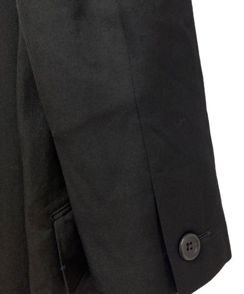 Yohji Yamamoto pour homme（ヨウジヤマモト プールオム）Yohji Yamamoto pour homme (ヨウジヤマモト プールオム) 23SS GABARDINE W-DOUBLE BODY PEAKED JKA（ギャバジンダブルボディピークドジャケット） ブラック サイズ:2の古着・服飾アイテム