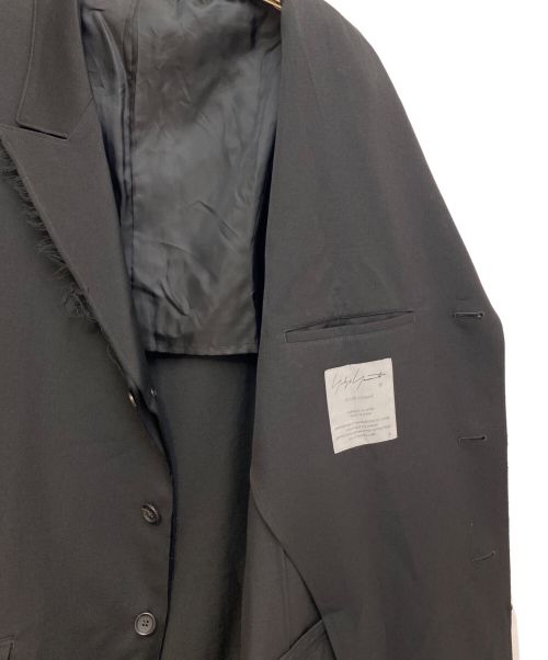 Yohji Yamamoto pour homme（ヨウジヤマモト プールオム）Yohji Yamamoto pour homme (ヨウジヤマモト プールオム) 23SS GABARDINE W-DOUBLE BODY PEAKED JKA（ギャバジンダブルボディピークドジャケット） ブラック サイズ:2の古着・服飾アイテム