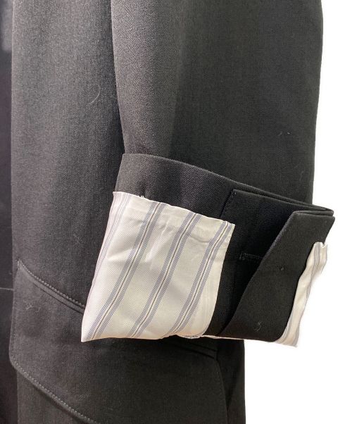 Yohji Yamamoto pour homme（ヨウジヤマモト プールオム）Yohji Yamamoto pour homme (ヨウジヤマモト プールオム) 23SS GABARDINE W-DOUBLE BODY PEAKED JKA（ギャバジンダブルボディピークドジャケット） ブラック サイズ:2の古着・服飾アイテム