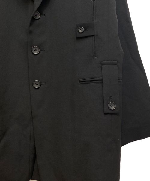 Yohji Yamamoto pour homme（ヨウジヤマモト プールオム）Yohji Yamamoto pour homme (ヨウジヤマモト プールオム) GABARDINE I-LAPEL BUTTON 5PK JKT(ラペル釦5PKJK) ブラック サイズ:3の古着・服飾アイテム