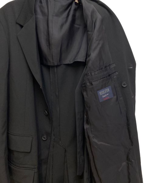 REGULATION Yohji Yamamoto（レギュレーションヨウジヤマモト）REGULATION Yohji Yamamoto (レギュレーションヨウジヤマモト) WOOL GABARDINE DOCTOR'S COAT(ウールギャバジン ドクターコート) ブラック サイズ:2の古着・服飾アイテム