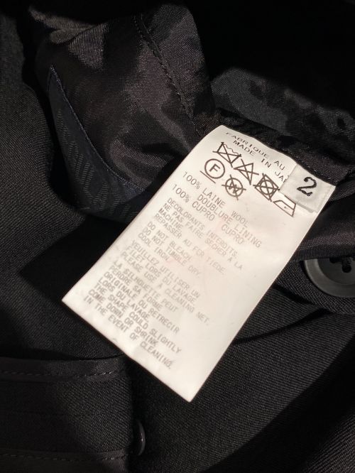 REGULATION Yohji Yamamoto（レギュレーションヨウジヤマモト）REGULATION Yohji Yamamoto (レギュレーションヨウジヤマモト) WOOL GABARDINE DOCTOR'S COAT(ウールギャバジン ドクターコート) ブラック サイズ:2の古着・服飾アイテム