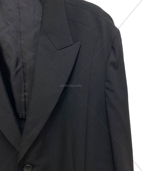 Yohji Yamamoto pour homme（ヨウジヤマモト プールオム）Yohji Yamamoto pour homme (ヨウジヤマモト プールオム) DUAL FABRIC GABARDINE PEAK LAPEL JACKET ブラック サイズ:3の古着・服飾アイテム