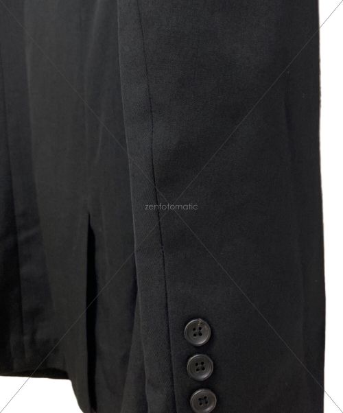 Yohji Yamamoto pour homme（ヨウジヤマモト プールオム）Yohji Yamamoto pour homme (ヨウジヤマモト プールオム) DUAL FABRIC GABARDINE PEAK LAPEL JACKET ブラック サイズ:3の古着・服飾アイテム