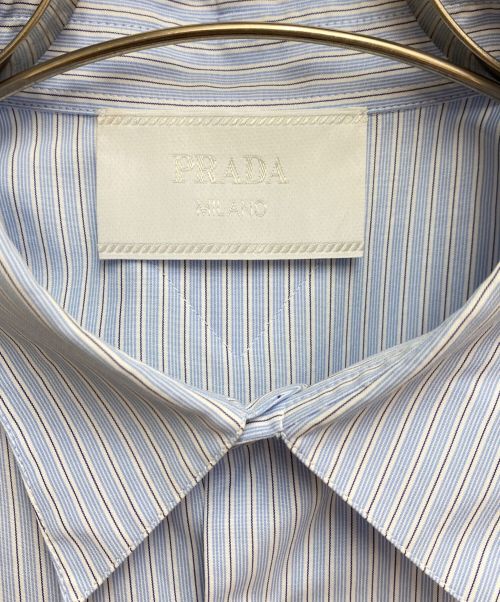 PRADA（プラダ）PRADA (プラダ) Striped shirt（ストライプシャツ） ブルー サイズ:Lの古着・服飾アイテム