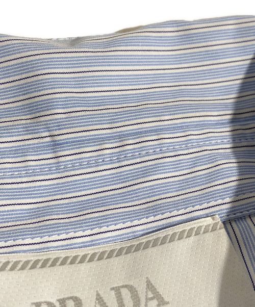 PRADA（プラダ）PRADA (プラダ) Striped shirt（ストライプシャツ） ブルー サイズ:Lの古着・服飾アイテム