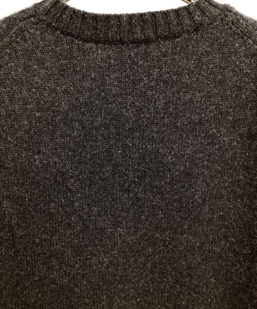 Yohji Yamamoto pour homme（ヨウジヤマモト プールオム）Yohji Yamamoto pour homme (ヨウジヤマモト プールオム) 23AW SIDE STRING DETAIL CREW NECK KNIT (サイドストリングディテールクルーネックニット) チャコールグレー サイズ:3の古着・服飾アイテム