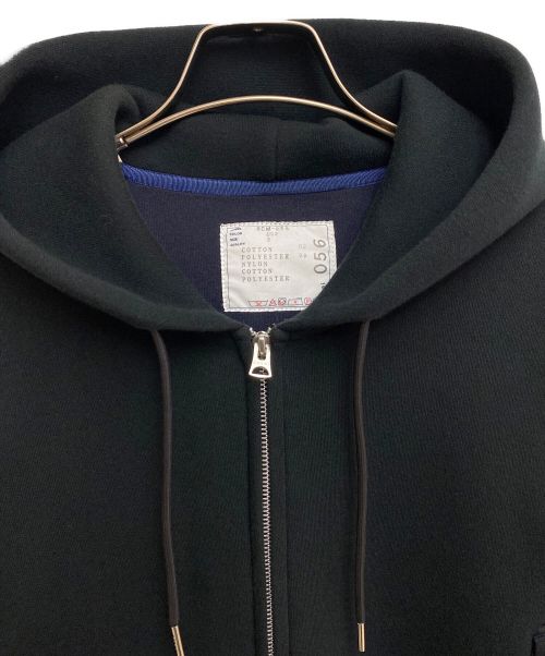 sacai（サカイ）sacai (サカイ) Sponge Sweat x Nylon Twill Hoodie（スポンジスウェット×ナイロンツイルフーディー） ブラック サイズ:3の古着・服飾アイテム