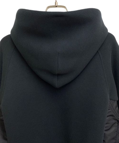sacai（サカイ）sacai (サカイ) Sponge Sweat x Nylon Twill Hoodie（スポンジスウェット×ナイロンツイルフーディー） ブラック サイズ:3の古着・服飾アイテム