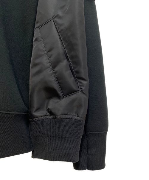 sacai（サカイ）sacai (サカイ) Sponge Sweat x Nylon Twill Hoodie（スポンジスウェット×ナイロンツイルフーディー） ブラック サイズ:3の古着・服飾アイテム