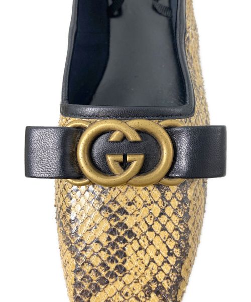 GUCCI（グッチ）GUCCI (グッチ) Python ballet flat (パイソン バレエ フラット) ベージュ サイズ:37の古着・服飾アイテム