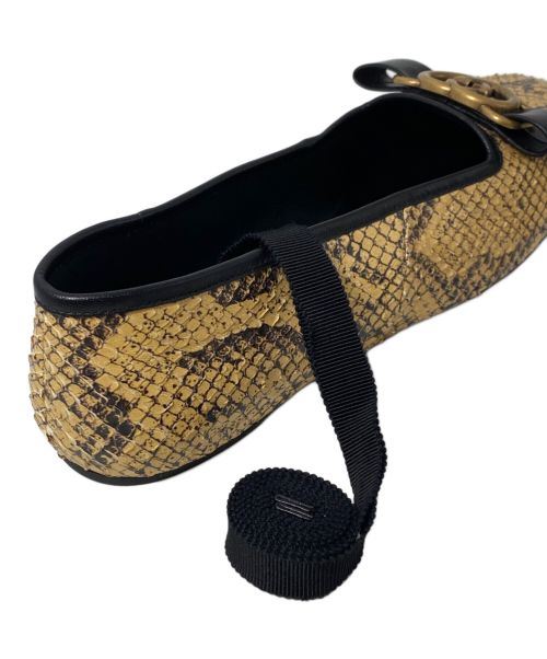 GUCCI（グッチ）GUCCI (グッチ) Python ballet flat (パイソン バレエ フラット) ベージュ サイズ:37の古着・服飾アイテム