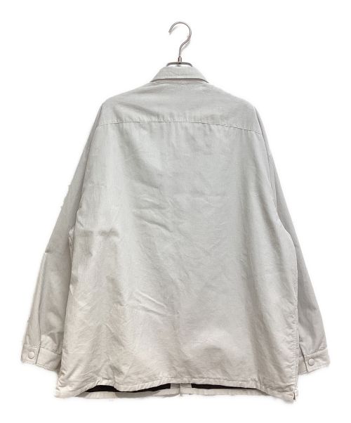 PRADA（プラダ）PRADA (プラダ) Pinwale corduroy overshirt (ピンウェール コードュロイ オーバーシャツ) グレー サイズ:Mの古着・服飾アイテム