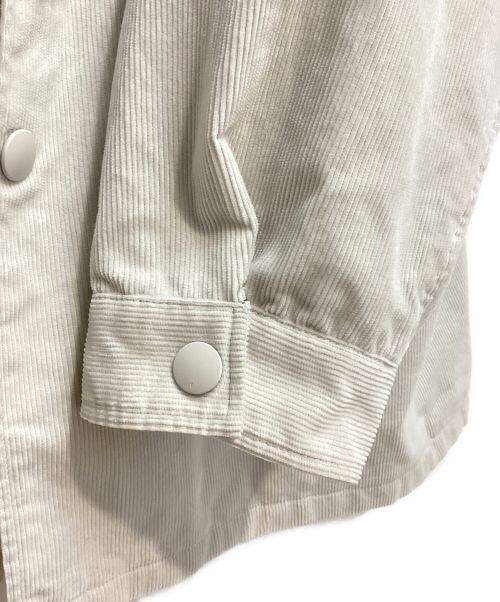 PRADA（プラダ）PRADA (プラダ) Pinwale corduroy overshirt (ピンウェール コードュロイ オーバーシャツ) グレー サイズ:Mの古着・服飾アイテム
