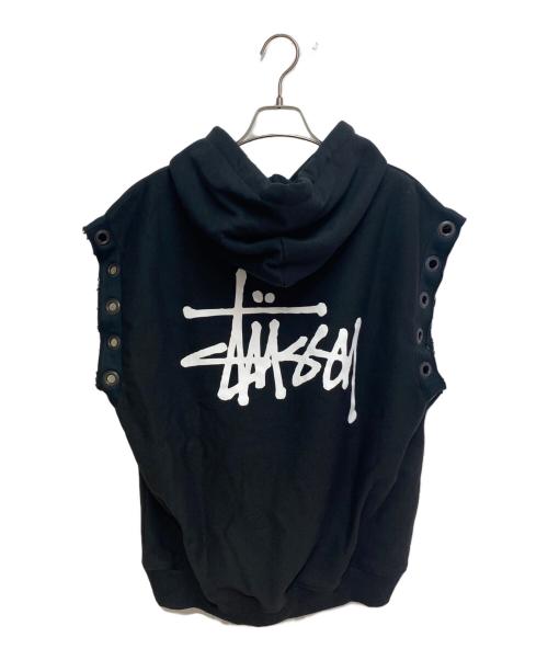 JUNYA WATANABE MAN（ジュンヤワタナベマン）JUNYA WATANABE MAN (ジュンヤワタナベマン) stussy (ステューシー) ダブルネームノースリーブスウェットフーディー ブラック サイズ:M 未使用品の古着・服飾アイテム
